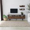 Hanah Home Rustic Walnut TV Unit with Metal Frame, 100% Pine Solid Wood, Antibacterial & Rustproof Legs | 170 x 40 x 30 cm | Stylish & Functional for Modern Living Rooms Bild 5