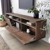 Hanah Home Rustic Walnut TV Unit with Metal Frame, 100% Pine Solid Wood, Antibacterial & Rustproof Legs | 170 x 40 x 30 cm | Stylish & Functional for Modern Living Rooms Bild 4