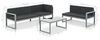 vidaXL 3-tlg. Garten-Lounge-Set mit Kissen Aluminium Schwarz 44448 Bild 2