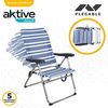 AKTIVE 62260-2er-Pack leichte Klappstühle für Strand, Garten, Terrasse oder Camping | Maße 47 x 63 x 93 cm | 5 Positionen, robust und widerstandsfähig | Inklusive Tragegriff Bild 4