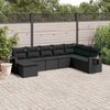vidaXL 8-tlg. Garten-Sofagarnitur mit Kissen Schwarz Poly Rattan 3252892 Bild 2