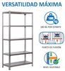 Simon Rack Schwerlastregal, 1800 x 900 x 500 mm, Bis 180 kg Belastbar, 5 Verstellbare Ablagen, Kellerregal, Lagerregal, Grau/Verzinkt - Simonclick Bild 4