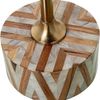 DRW Runder Beistelltisch aus Holz und goldfarbener Metallbasis, 25 x 25 x 50 cm Bild 3