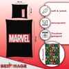 BERONAGE Jugendbettwäsche Marvel Logo Bettwäsche schwarz Linon / Renforcé, 2 teilig, 135x200 + 80x80 cm Bild 2