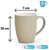 matches21 HOME & HOBBY Tasse Kaffeetassen 4er Set einfarbig gerippt Pastellfarben Rillen, 4-tlg, Keramik, Tee Kaffee-Becher, modern, orange beige creme grün, 300 ml Bild 2