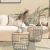 Ribelli Beistelltisch, Nachttisch, Metalltisch Braune Platte, 2er Set Rundes Design Bild 5