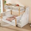 Odikalo Kinderbett Etagenbett Doppelbett Ablagekorb Schublade Treppenschrank 90/140*200cm (Kinder-Etagenbett, Doppelbett, multifunktionales Kinderbett mit Ablagekorb, mit Schublade, mit Treppenschrank, mit Ablageschrank, ohne Matratze, weiß + naturfarben) Bild 5