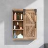Wandschrank Schiebetür Wandregal Spiegel Braun Hängeschrank Wandboard Hängend Schrank Regal Vitrine Badschrank Bild 2
