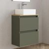 Baikal Maia Badezimmermöbel-Set, kleines Waschbecken aus Keramik und Spiegel mit LED-Licht, hängender Wandschrank, Verschiedene Ausführungen und Maße, montiertes Möbelstück. Bild 3