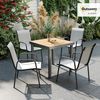 Outsunny Gartenstuhl mit Atmungsaktive Rücken, Armlehnen (Gartenstühle, 4 St), für Garten Balkon Terrasse 51 x 69 x 87 cm Hellgrau Bild 2