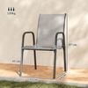 Outsunny Gartenstuhl mit Atmungsaktive Rücken, Armlehnen (Gartenstühle, 4 St), für Garten Balkon Terrasse 51 x 69 x 87 cm Hellgrau Bild 3