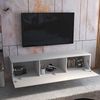 Selsey SKYLARA - TV-Schrank/modernes TV-Möbel für Wohnzimmer - minimalistisch - stehend/hängend - 180 cm breit (Weiß Matt/Weiß Hochglanz) Bild 3