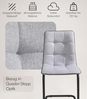 Home4You Freischwinger Schwingstuhl, 2er Set, Hellgrau, Webstoff, mit Keder Bild 5