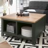 Lomadox Couchtisch CINCINNATI-61, Landhaus mit Klappe in grün mit Wotan Eiche, B/H/T: 93/50/93cm Bild 2