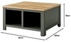 Lomadox Couchtisch CINCINNATI-61, Landhaus mit Klappe in grün mit Wotan Eiche, B/H/T: 93/50/93cm Bild 3