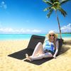 Outsunny Strandmatte, 2er Set Faltbare Strandmatratze, 5-stufige Höhenverstellbare Strandliege mit Tragetasche, Stahl, Schwarz, 134 x 48 x 33-43 cm Bild 2