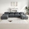 Ball & Cast Cord Sofa, Boneless Couch mit Ottomane, Ohne Montage, Sofa Modular mit Polsterung für Wohnzimmer, Schlafzimmer, Grau, 4 Sitze + 2 Ottomane Bild 3