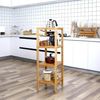 SONGMICS Badezimmerregal, Badregal, Küchenregal, Schuhregal mit 4 Ebenen, Standregal aus Bambus, 33 x 33 x 98 cm, für Bad, Wohnzimmer, Flur, Küche, naturbeige BCB54Y Bild 4