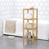 SONGMICS Badezimmerregal, Badregal, Küchenregal, Schuhregal mit 4 Ebenen, Standregal aus Bambus, 33 x 33 x 98 cm, für Bad, Wohnzimmer, Flur, Küche, naturbeige BCB54Y Bild 2