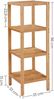 SONGMICS Badezimmerregal, Badregal, Küchenregal, Schuhregal mit 4 Ebenen, Standregal aus Bambus, 33 x 33 x 98 cm, für Bad, Wohnzimmer, Flur, Küche, naturbeige BCB54Y Bild 3