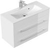 Badmöbel Mars 800 SlimLine SoftClose weiss hochglanz : Weiss hochglanz Bild 4