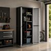 Kreher Mehrzweckschrank Kunststoffschrank 'J-Line' mit Spindfach (Schwarz/Grau) Bild 2