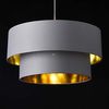 lux. pro 'Lopar' Hängeleuchte, E27, Metall / Stoff, Grau, Ø 40 cm Bild 4