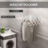 HOMCOM Wäscheständer klappbar platzsparender Wäschereck für kleine Haushalte, Metall Weiß 63,5 x 60 x 20 cm Bild 3