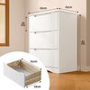 Bealife Kommode weiß, Schlafzimmerkommode mit 3 geräumigen Schubladen, Schrank mit Schubladen mit Kippschutz für Wohnzimmer, Schlafzimmer, Arbeitszimmer und Kinderzimmer, 82 x 60 x 40 cm Bild 3