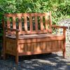 dobar Massive Truhenbank mit Stauraum für Garten, Kastenbank Sitzbank mit Staubox/Staufach mit Lehne 2-Sitzer aus FSC Holz 29350FSC, Braun, 115 x 58 x 89 cm Bild 2