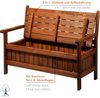 dobar Massive Truhenbank mit Stauraum für Garten, Kastenbank Sitzbank mit Staubox/Staufach mit Lehne 2-Sitzer aus FSC Holz 29350FSC, Braun, 115 x 58 x 89 cm Bild 4