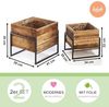 Kobolo Blumentopf Übertopf Set zwei Größen - Holz Metall - mit Folie Bild 3