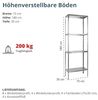SCHULTE Regalwelt Steckregal mit 4 PowerMAX Fachböden, 50 kg Tragkraft, 180 x 75 x 35 cm (HxBxT), verzinkt (Lagerregal, Werkstattregal, Kellerregal, Garagenregal, Metallregal Bild 3