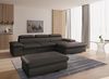 CAVADORE Leder-Ecksofa Valerie mit XL-Longchair / Eckcouch mit Kopfteilverstellung, großem Longchair + Metallfüßen / 286 x 73 x 174 / Echtleder Dunkelbraun Bild 2