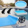 5,7M Pool Aufrollvorrichtung fahrbar Aufroller Stange Poolabdeckung Solarfolie Bild 5