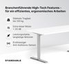 elektrisch höhenverstellbarer Schreibtisch LAPTOP 120x60 cm - Gestell Grau, Platte Weiss Bild 5