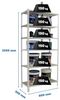 Simonrack Schwerlastregal, Lagerregal, 250 x 80 x 30 cm, Metallregal, Kellerregal, Biegestelle 150 kg, 6 Holzfachböden, Weiss/Holz - Maderclick Bild 2