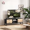 HOMCOM TV-Board Moderner TV-Ständer für Fernseher bis zu 60 Zoll (TV-Einheit mit Schrank, 2 Schubladen und 2 Regalen, 1 St, mit Kabelmanagement), für Wohnzimmer, Schwarz Bild 2