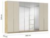 Rauch Möbel Alabama, Kleiderschrank für Schlafzimmer, Kinderzimmer, Wohnzimmer, Garderobe, Flur, 8-türig, Spiegel, mit Zubehör Basic, Farbe Beige/Eiche Artisan. Holz, Breite 360 cm Bild 3