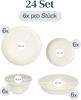 Steingut Geschirrset 6 Personen Hygge 24 tlg. TESTSIEGER, Traumhaftes Skandinavisches Steingut Geschirr Set, Schüssel- und Teller Set, Tafelservice 6 Personen, Geschirrsets Pure Living in Beige Bild 3