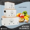 Dimono Aufbewahrungsbox Dimono 3er Vorratsbox Set–Gemüseaufbewahrung für Kartoffeln & Zwiebel (Frischhaltedose, Lebensmittel-Box), Ideal für Zwiebeln, Kartoffeln & Knoblauch Bild 3