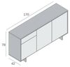Dmora - Sideboard Agrifoglio, Wohnzimmer-Sideboard, Wohnzimmer-Buffet mit 3 Türen und 1 Schublade, 100% Made in Italy, 170 x 42 x 78 cm, Weiß und Eiche Bild 4