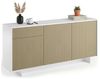 Dmora - Sideboard Agrifoglio, Wohnzimmer-Sideboard, Wohnzimmer-Buffet mit 3 Türen und 1 Schublade, 100% Made in Italy, 170 x 42 x 78 cm, Weiß und Eiche Bild 3