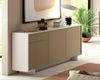 Dmora - Sideboard Agrifoglio, Wohnzimmer-Sideboard, Wohnzimmer-Buffet mit 3 Türen und 1 Schublade, 100% Made in Italy, 170 x 42 x 78 cm, Weiß und Eiche Bild 5