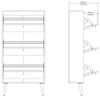 Dmora - Schuhschrank Lillian, Schuhregal, Mehrzweck-Eingangsgarderobe, Möbel für Schuhe, 70x24 h139 cm, Weiß Bild 4