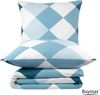 Buymax Bettwäsche Anaga, Bettgarnitur, Bettbezug Set, Renforce: 100% Baumwolle, 3 teilig, mit Reißverschluss, modern gemustert, Karo, Blau, Petrol, 200x200 cm Bild 5
