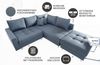 riess-ambiente Ecksofa KENT 220cm anthrazit, Set 2 Teile, Wohnzimmer · Couch · Stoff-Bezug · Federkern · inkl. Hocker · Design Bild 5
