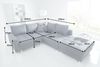 riess-ambiente Ecksofa KENT 220cm anthrazit, Set 2 Teile, Wohnzimmer · Couch · Stoff-Bezug · Federkern · inkl. Hocker · Design Bild 3
