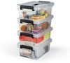 EASYmaxx Aufbewahrungsbox mit Deckel 4er-Set | Sicherer Verschluss dank Klick-Verschluss (8-tlg.) | Transparenter Organizer zum Verstauen | Idealer Haushalts- & Küchenhelfer - Vorratsdosen [BPA-frei] Bild 2