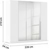 Rauch Möbel Alabama Schrank Kleiderschrank Drehtürenschrank Weiß mit Spiegel 5-türig inklusive Zubehörpaket Premium 3 Kleiderstangen, 6 Einlegeböden, 1 Schubkasteneinsatz BxHxT 226 x 210 x 54 cm Bild 3